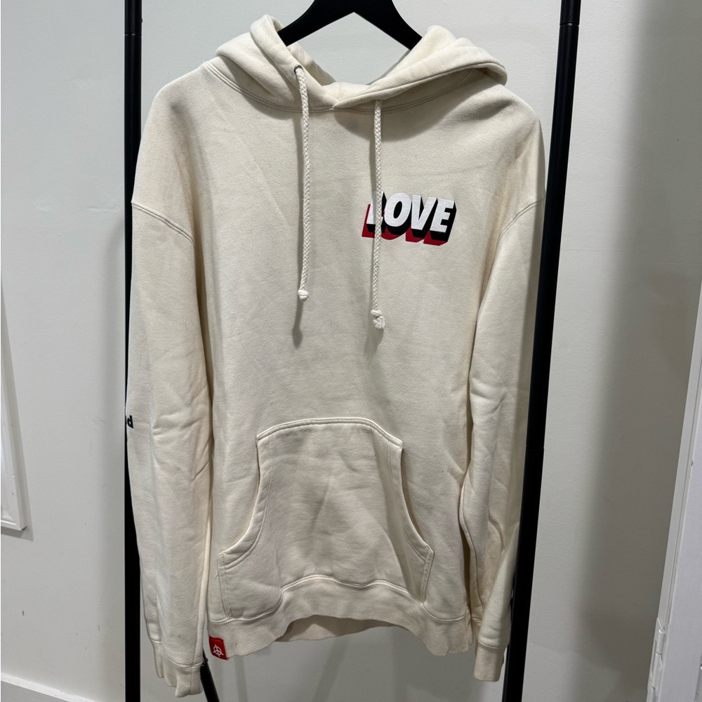 Men's Cream Hoodie with 'LOVE' Design